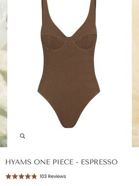 Somerfield Swim Brown Textured One-Piece with Tie Straps